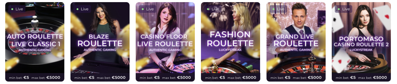 roulette games varriations
